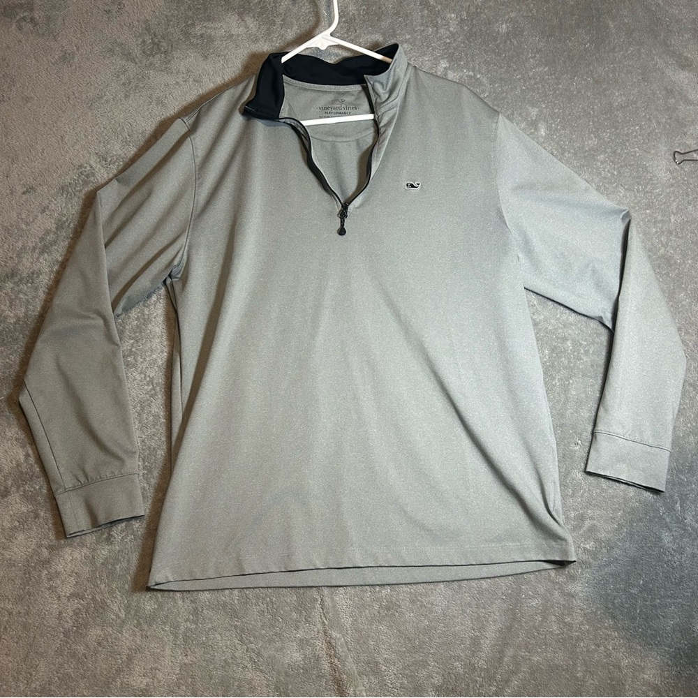 Vineyard Vines Men's Long Sleeve Gray Quarter-Zip